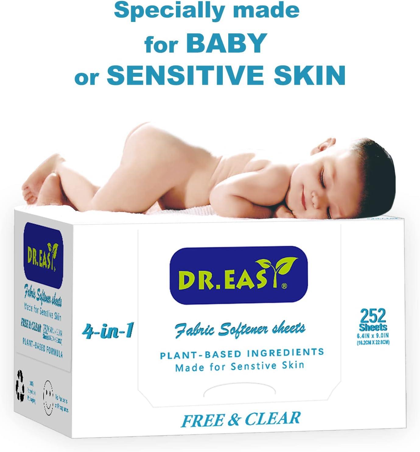 DR.EASY Dryer Sheets Plant Based Formula 252 Ct Fabric Softener sheets