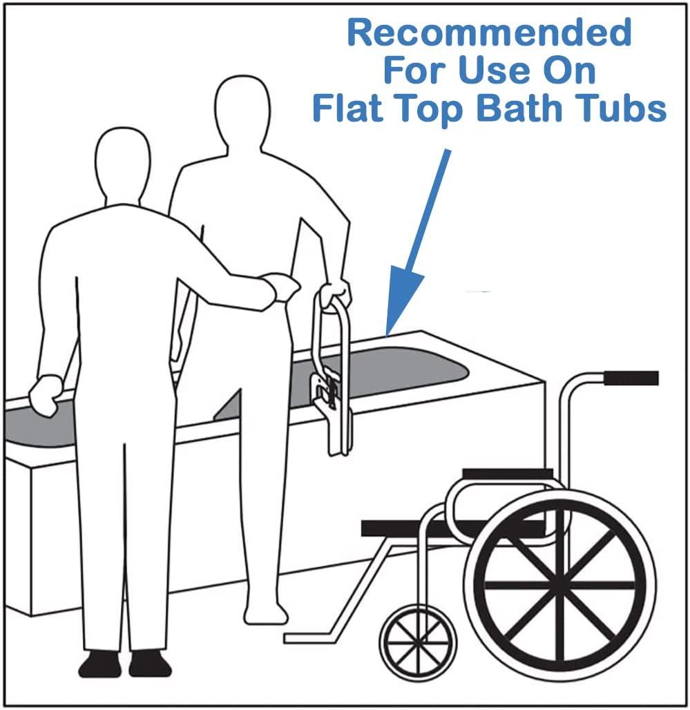 Carex White Bathtub Rail - Grab Bars for Bathroom, Bathtubs & Showers -  Side Hand Grip Railing & Support - Shower Handle & Bath Tub Bar Clamps for  Seniors & Elderly