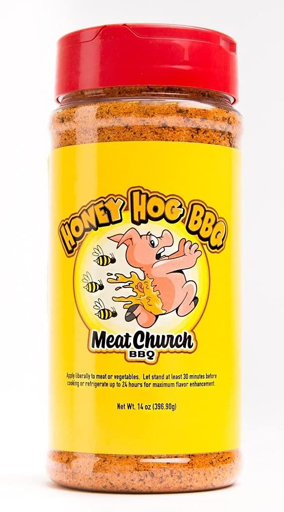 Meat Church BBQ Rub Combo Two Bottles of Honey Hog (14 oz) BBQ Rub and