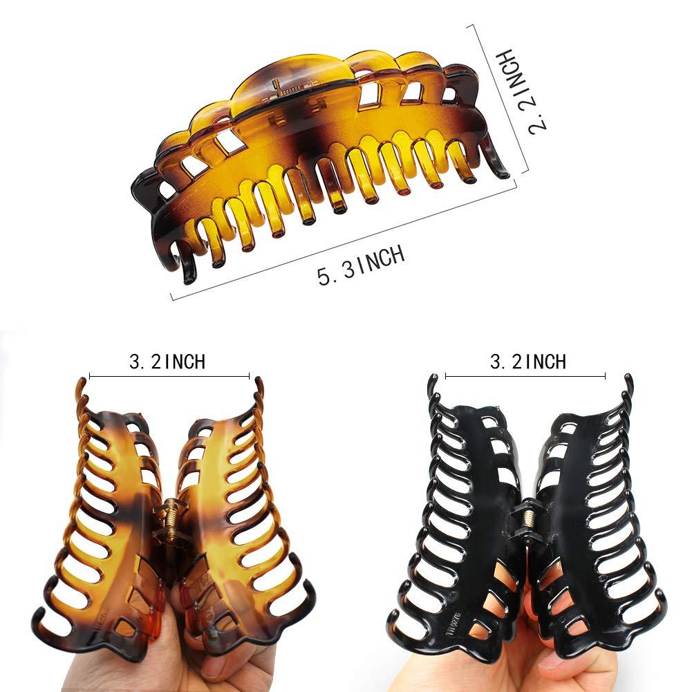 ACCGLORY ExLarge Plastic Hair Claw Clips for Women Big Hair Clips for