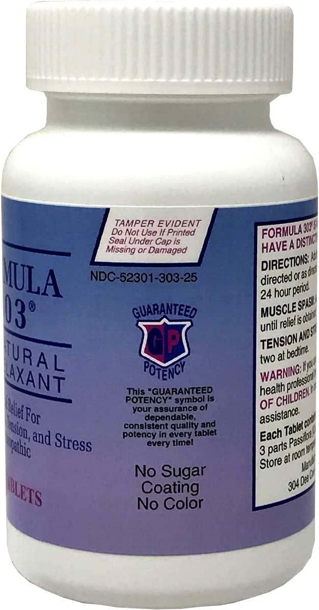 Dee Cee Labs Formula 303 Maximum Strength AllNatural Relaxant Tablets