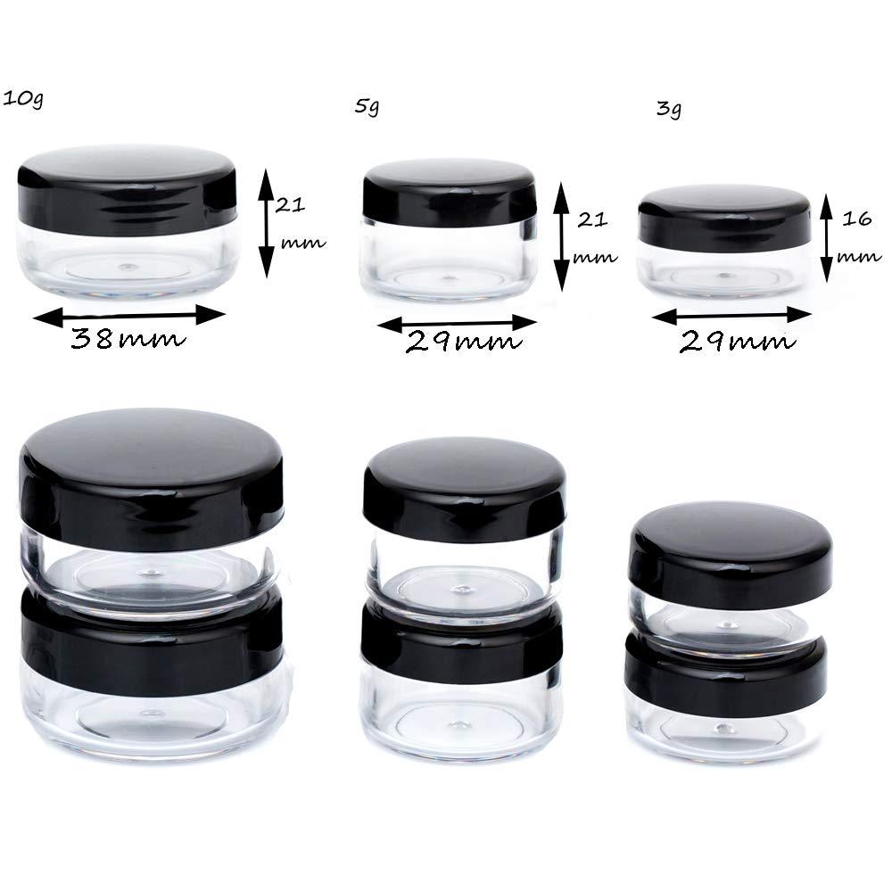 50 Pieces 3 Gram Sample Containers with Lids, Black Sample Jars, BPA F —  CHIMIYA