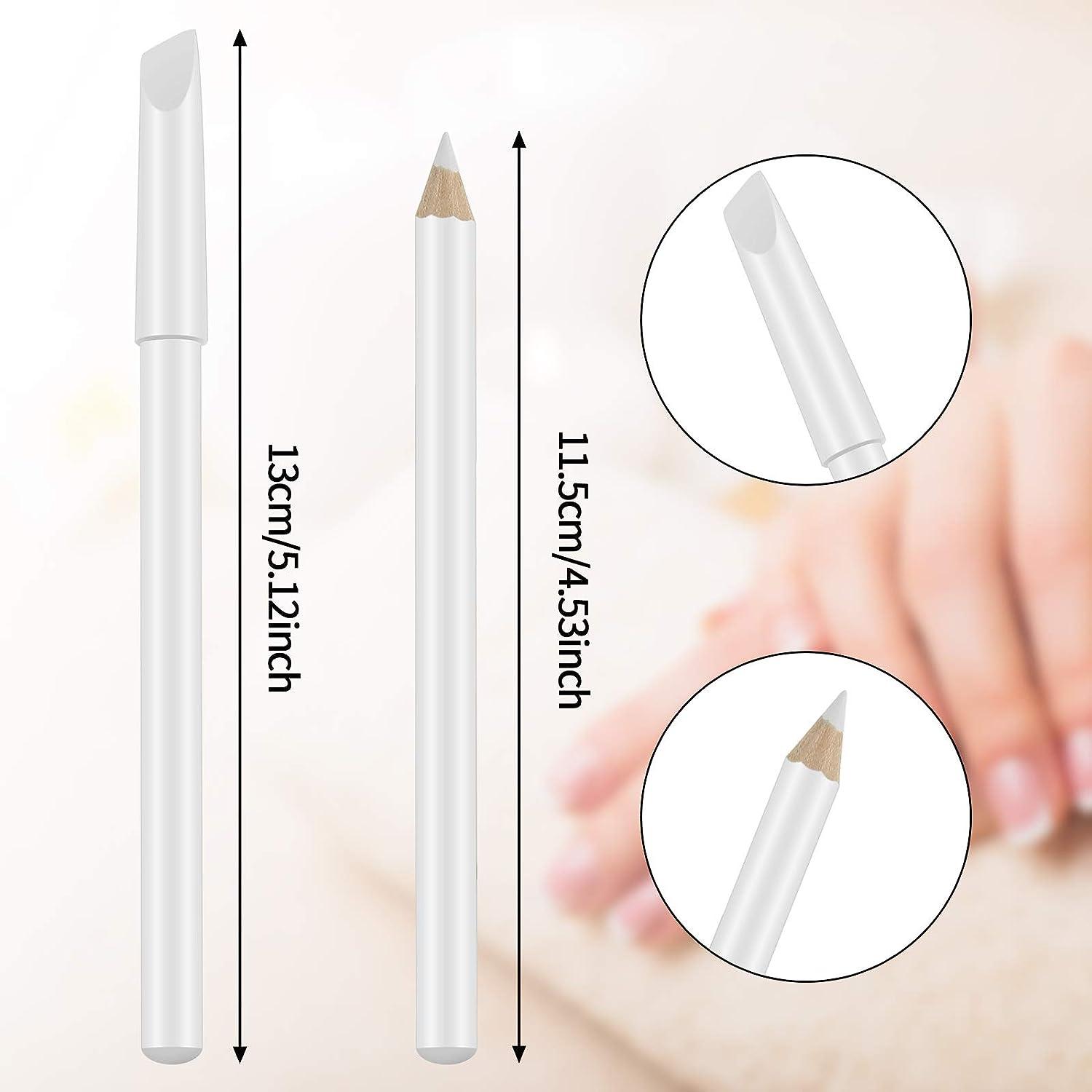 8 Pieces White Nail Pencil 2-in-1 Nail Whitening Pencils French