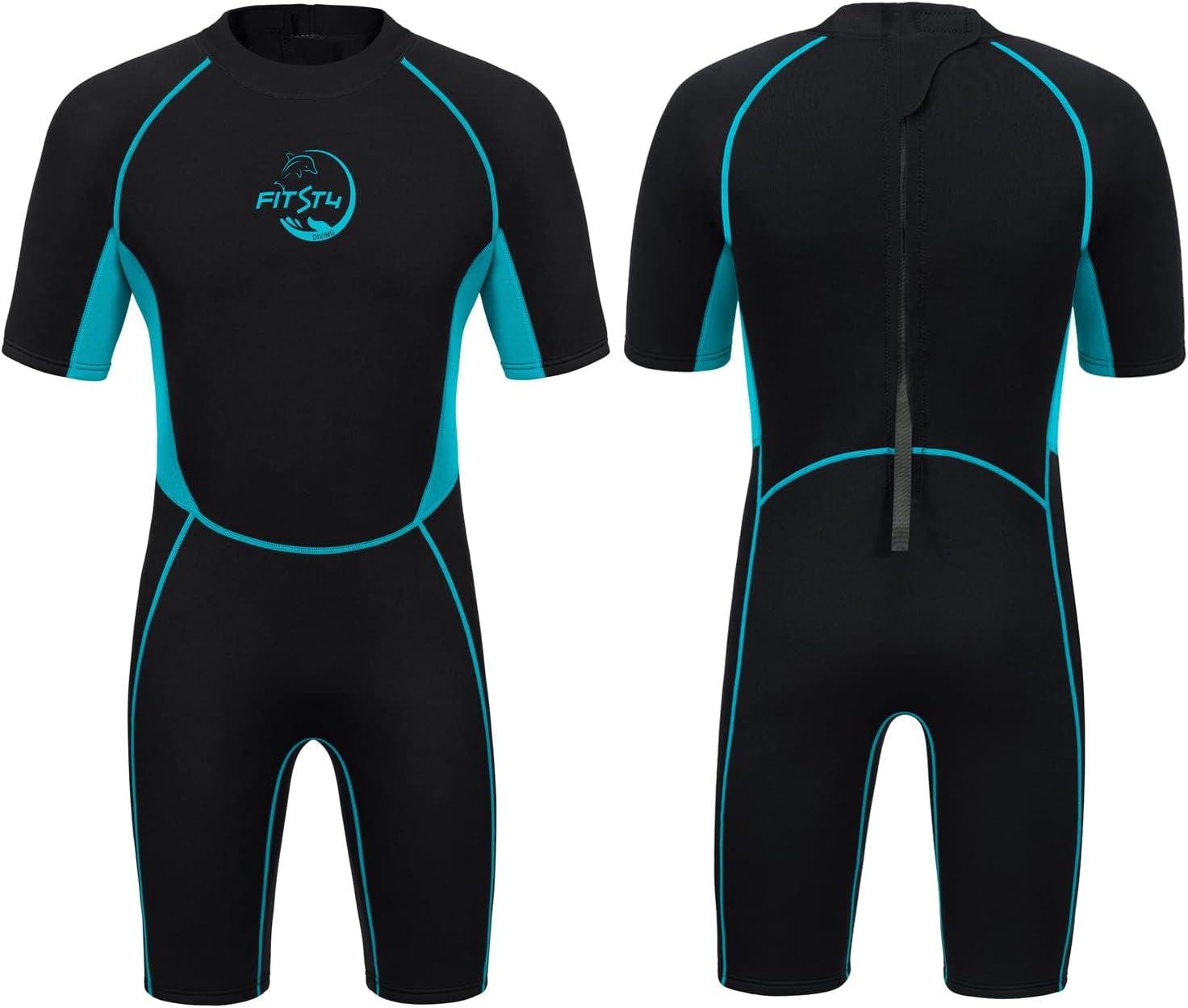 Buy Kids Wetsuit, Shorty 2.5mm Neoprene Thermal Swimsuit Youth Wetsuits One Piece Wet Suit For Boys Girls Spearfishing Snorkeling Surfing Swimming Diving