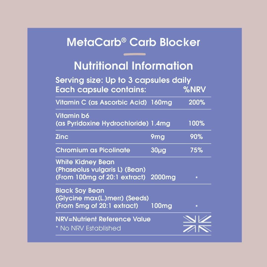 MetaCarb Carb Blocker Capsules | High Strength White Kidney Bean ...