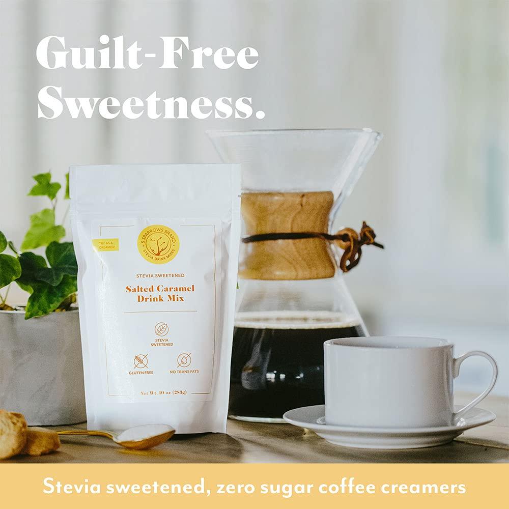 5 SPARROWS SugarFree Salted Caramel Powder Drink Mix Stevia, Diabetic