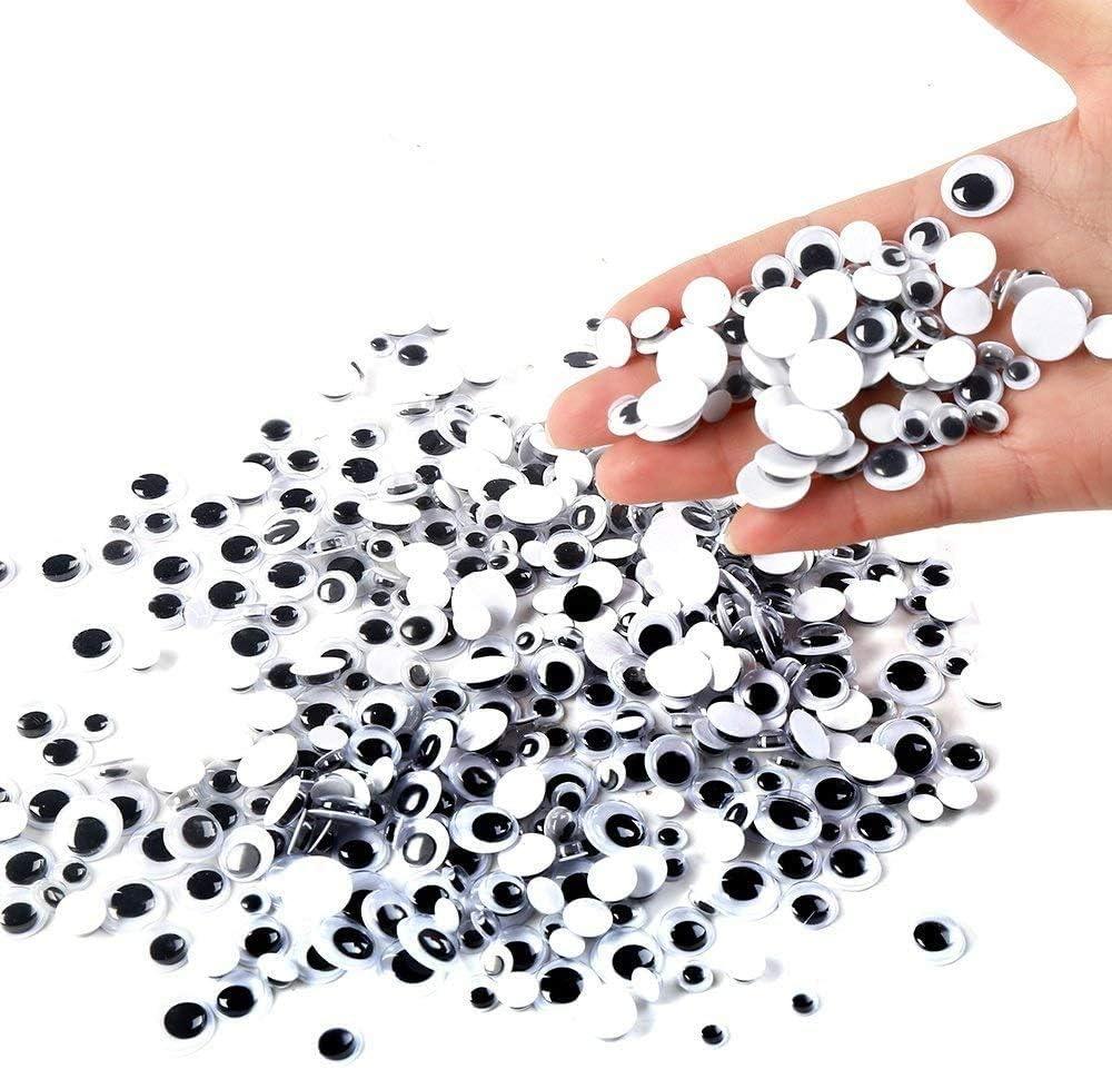 DECORA 500 Pieces 6mm -12mm Black Wiggle Googly Eyes with Self-adhesive for  Crafts Decorations 500pcs