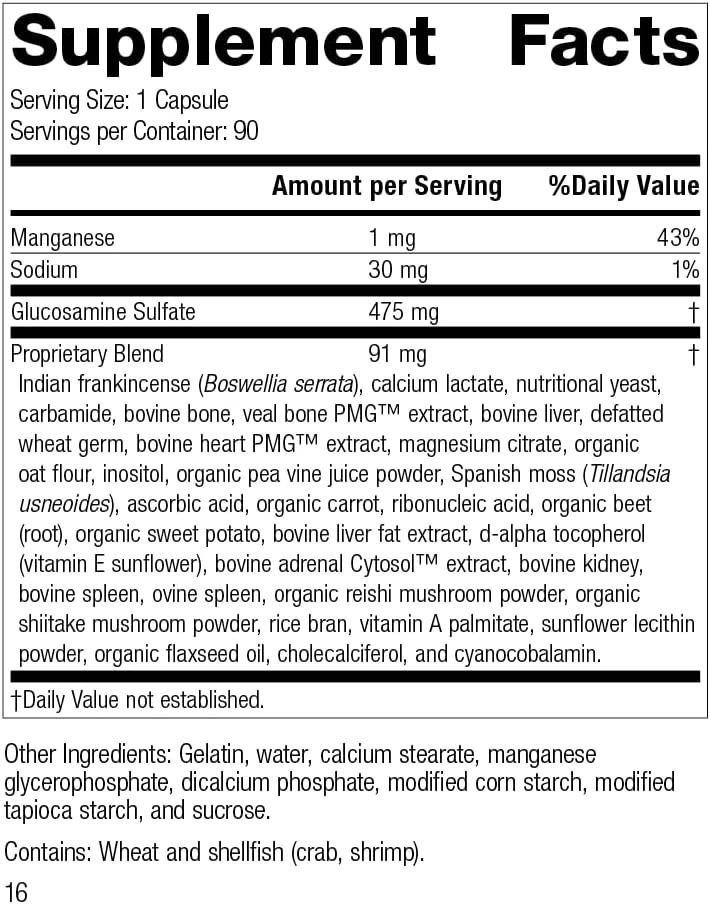 Standard Process Glucosamine Synergy Whole Food RNA Supplement and