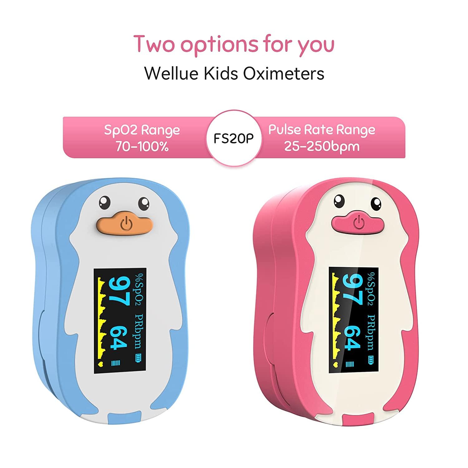 Wellue Children Pulse Oximeter Fingertrip Blood Oxygen Saturation for