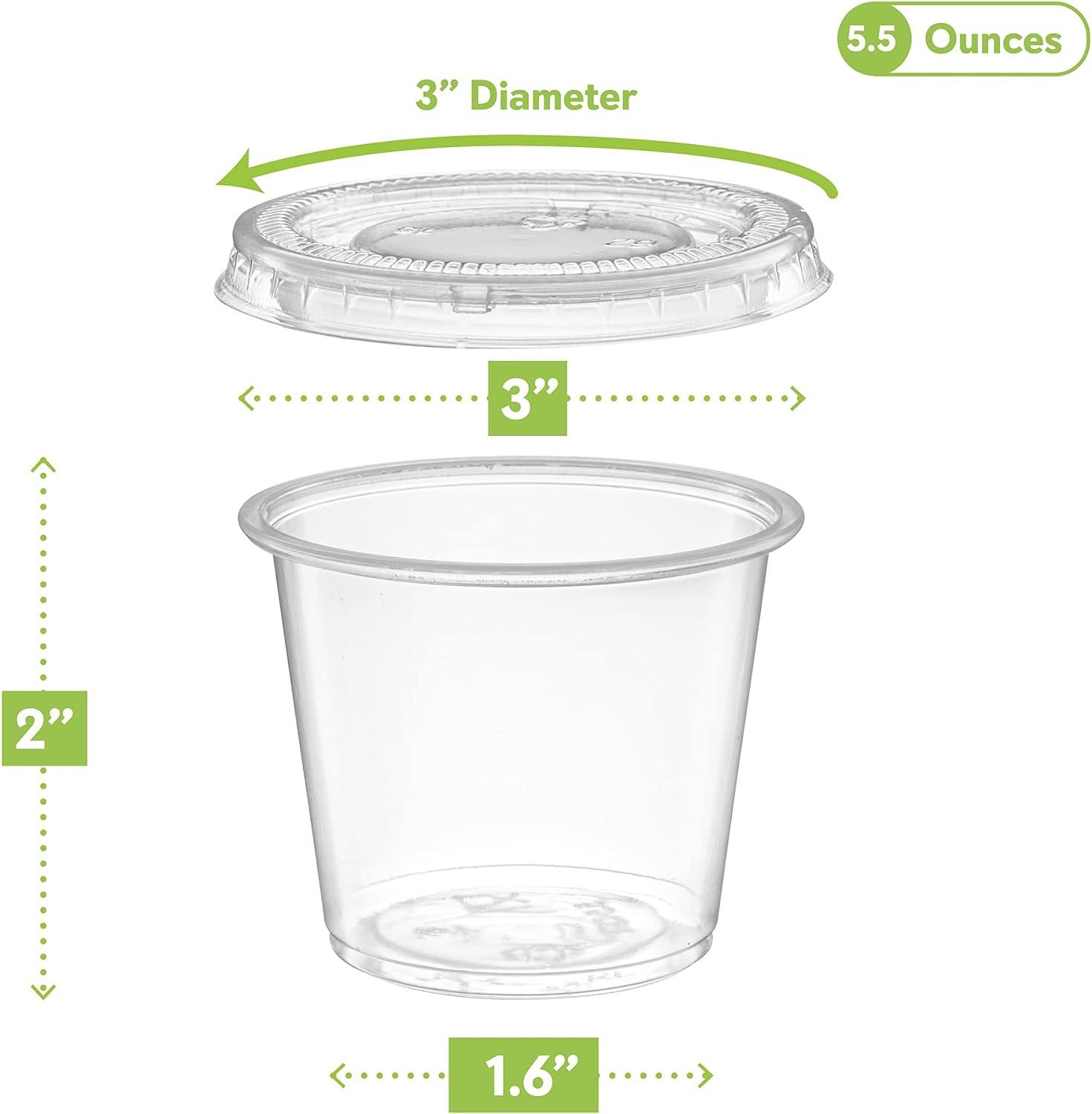 5 oz - 200 Sets Clear Disposable Plastic Portion Cups with Lids for Jello  Shots, Meal Prep, Sauce, Slime, Crafts & More | Buy Now with Express  International Delivery | GoSupps.com