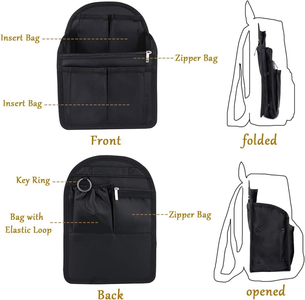 Backpack Organizer Insert, Deesoo Functional Small Backpack Insert Organizer  for Rucksack Diaper Bag2 11x7.87x4.72 inches Black