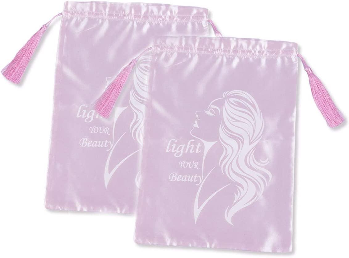 Satin Bags With Drawstring For Hair Extensions,Hair Packaging Bags For  Bundles,Bags For Hair Bundles Wig Storage, Hair Tool Travel Bag,2 Pieces  Drawstring Satin Hair Storage Bags (3Pieces,Light Pink) 3 count(pack of 1)