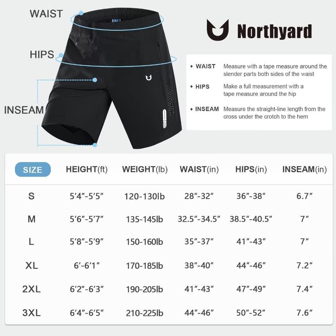 NORTHYARD Men's Gym Shorts 7 Inch Quick Dry Running Shorts Lightweight Athletic Workout Training Sports Shorts LIGHTGREY S At Men's Clothing Store