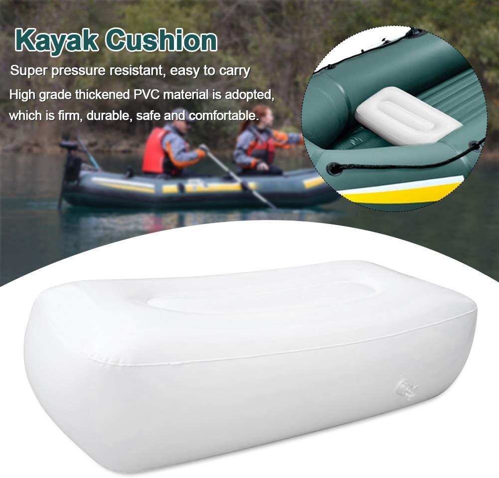 DENPETEC Inflatable Boat Seat Cushion,Soft Kayak Cushion, Durable PVC Seat  Cushion, Foldable Air Inflatable Seat Pad for Outdoor Camping Canoe (Size:56*27*15cm)