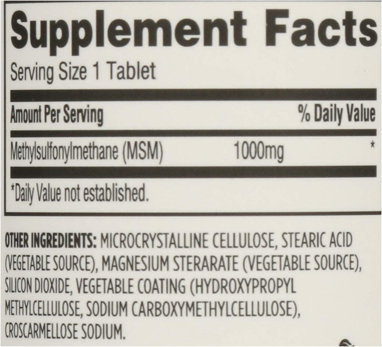 365 by Whole Foods Market, MSM 1000Mg, 90 Tablets