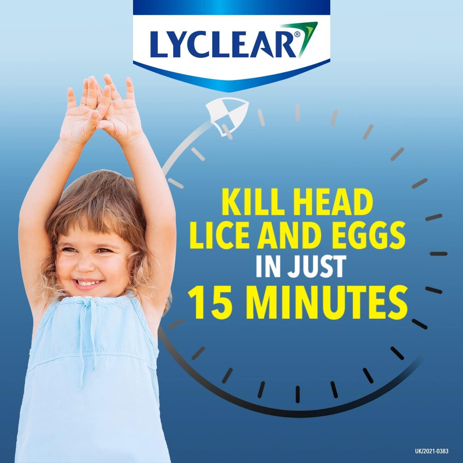 Lyclear Original Lotion Head Lice Treatment + Comb 100 ml Kills Lice & Eggs in 15 Mins