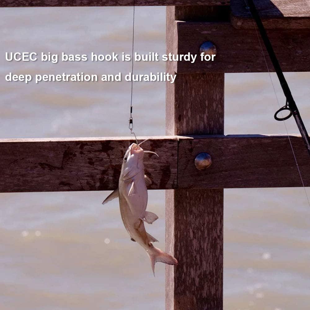 UCEC Fishing Hooks 100pcsbox Offset Wide Gap 2X Strong Worm Hooks