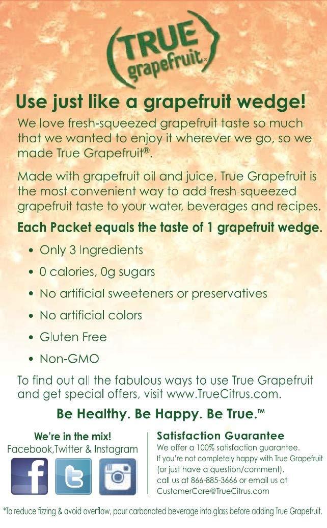 TRUE GRAPEFRUIT Water Enhancer (32 Packets) Zero Calorie Unsweetened