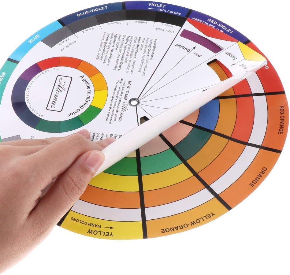 Pocket Color Wheel Paint Mixing Learning Guide Art Class Teaching Tool for  Makeup Blending Board Chart Color Mixed Guide Mix Colors