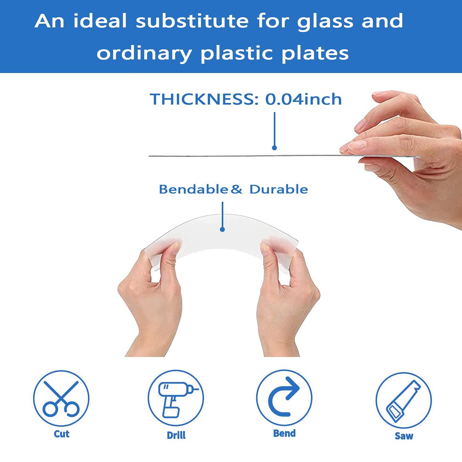 10 Pack Clear Plastic Sheet, 8''x10'' Plexiglass Panels 0.03 Thick, Use