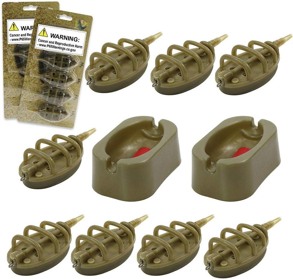 Fishing Inline Feeders with Quick Release Mould and Carp Fishing Hair Rigs  Hooks,Carp Fishing Method Feeder 15g 20g 25g 35g 30g 40g 50g 60g