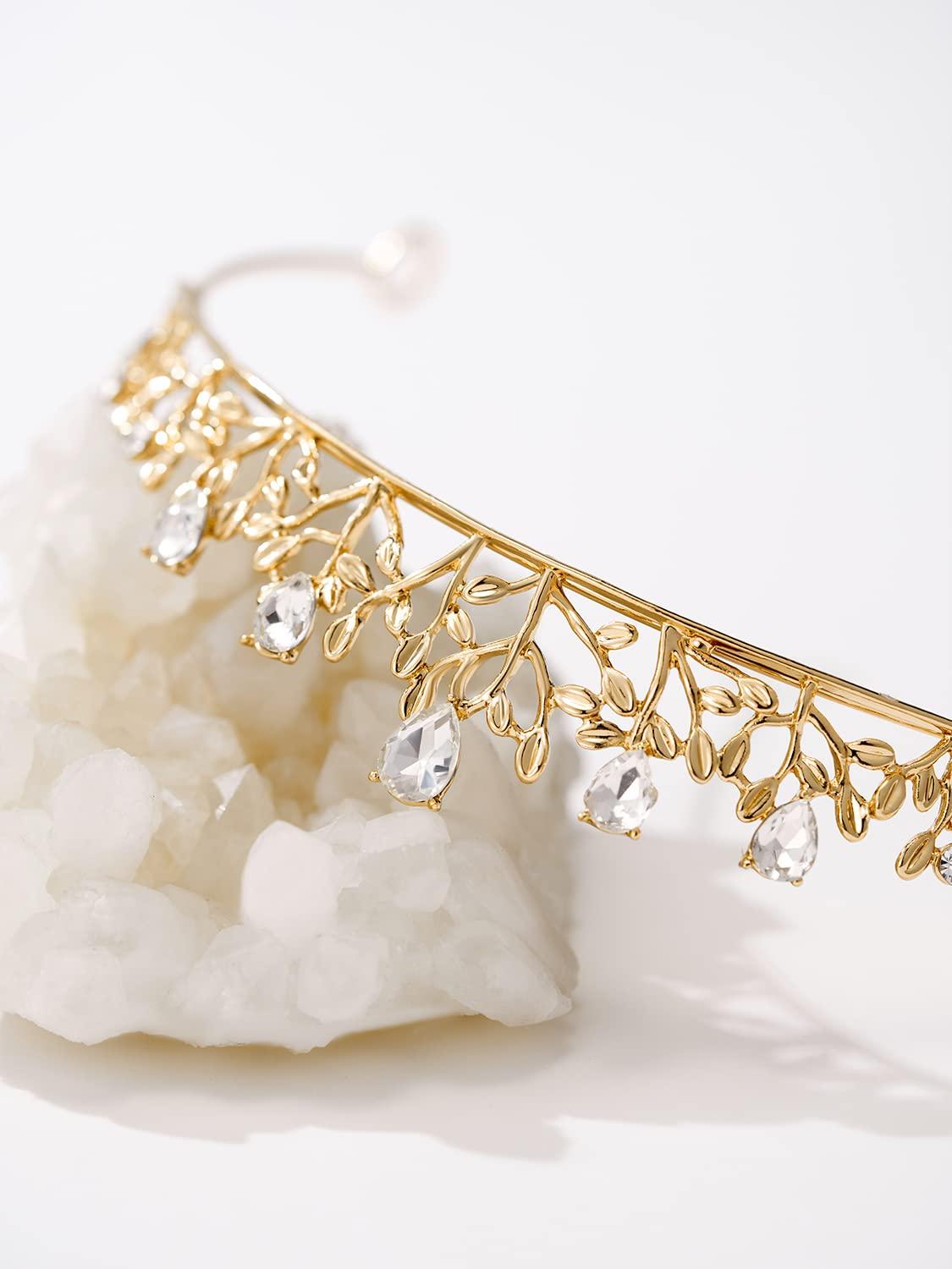 SWEETV Gold Princess Tiara Headband for Women & Girls Perfect for