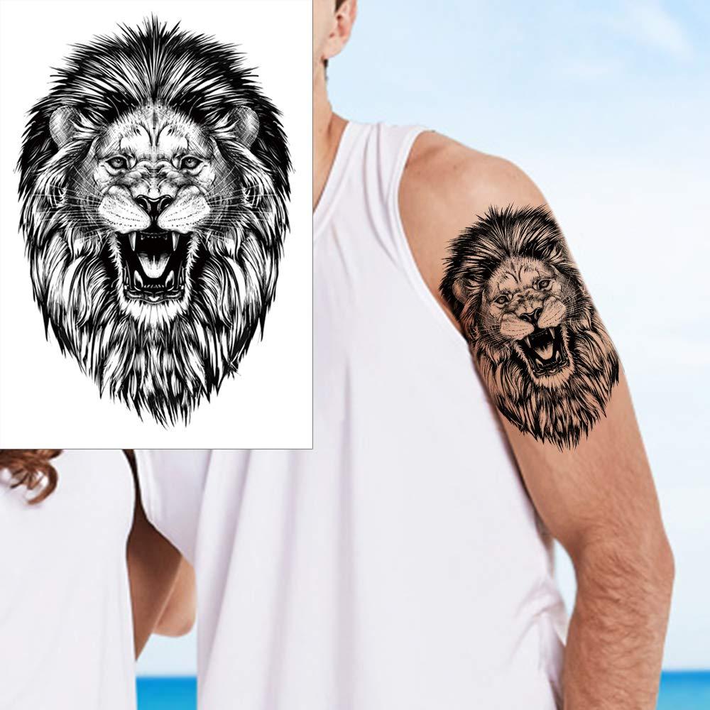 Full Sleeve Lion Temporary Tattoo Click for More Details Realistic King  Crown Wolf Leg Tattoo Vintage Clock Craft Supply - Etsy