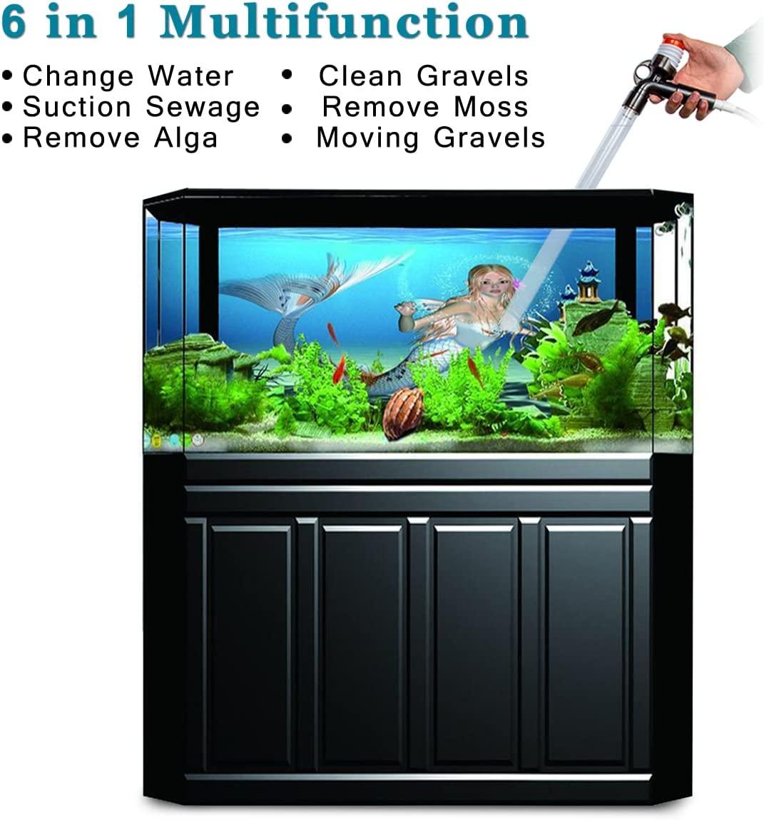 PULACO Aquarium Gravel Cleaner, New Quick Water Changer with Air