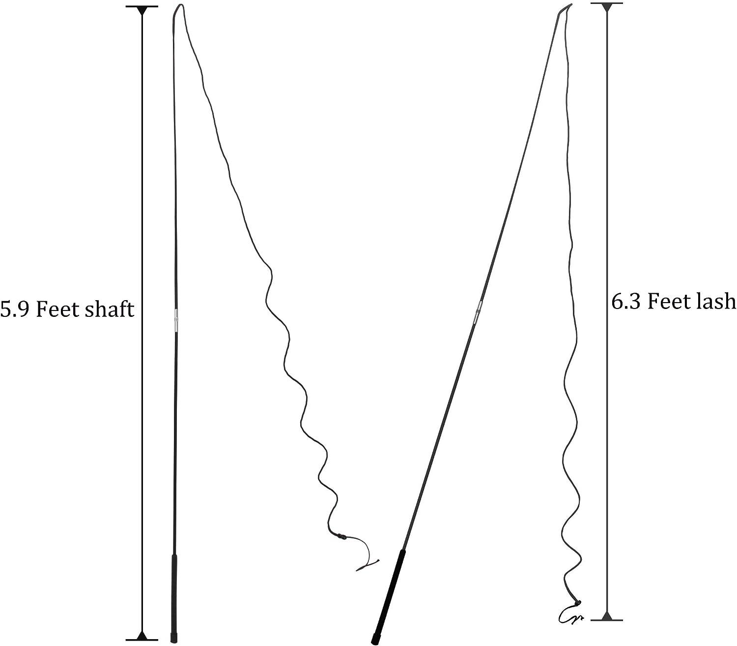 Horse Lunge Whip & Training Stick 5.9ft with Detachable 6.3ft Drop