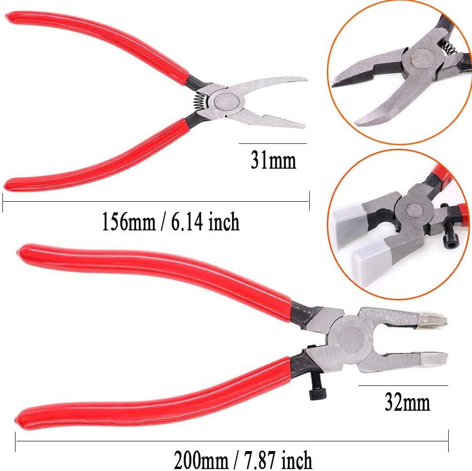 Qovydx 5Pcs Glass Grozer Running Pliers Stained Glass Breaking Cutter Tools  Glass Grozing Pliers Breaker Cutting Oil Tool with Rubber Tips Glass  Cutters Tools