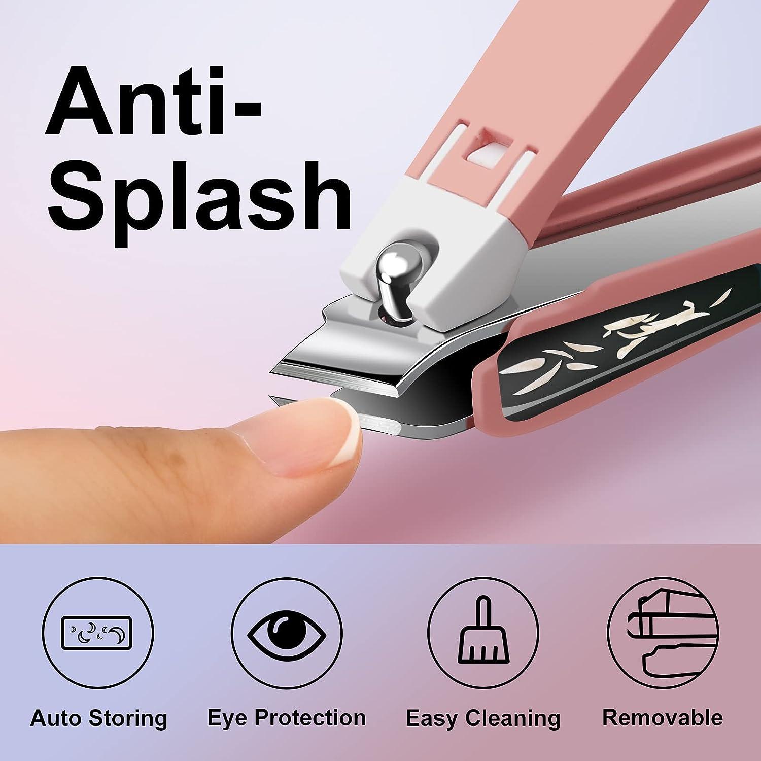  Nail Clipper with Catcher, Slanted Edge Nail Cutting Clippers  Stainless Steel Fingernail Cutter Trim with File for Men and Women : Beauty  & Personal Care