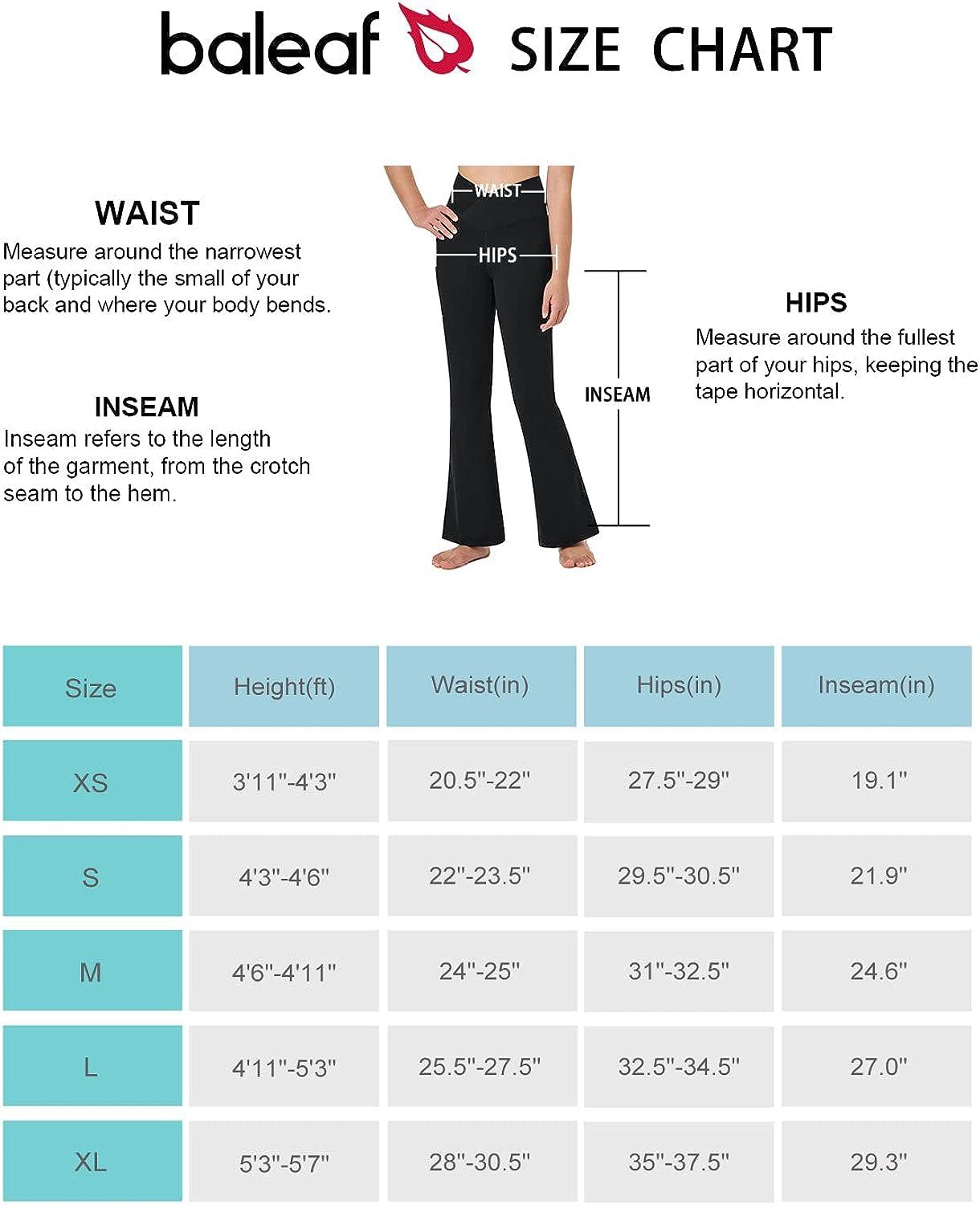 BALEAF Women's Flare Yoga Pants with 3 Pockets High Waisted Petite