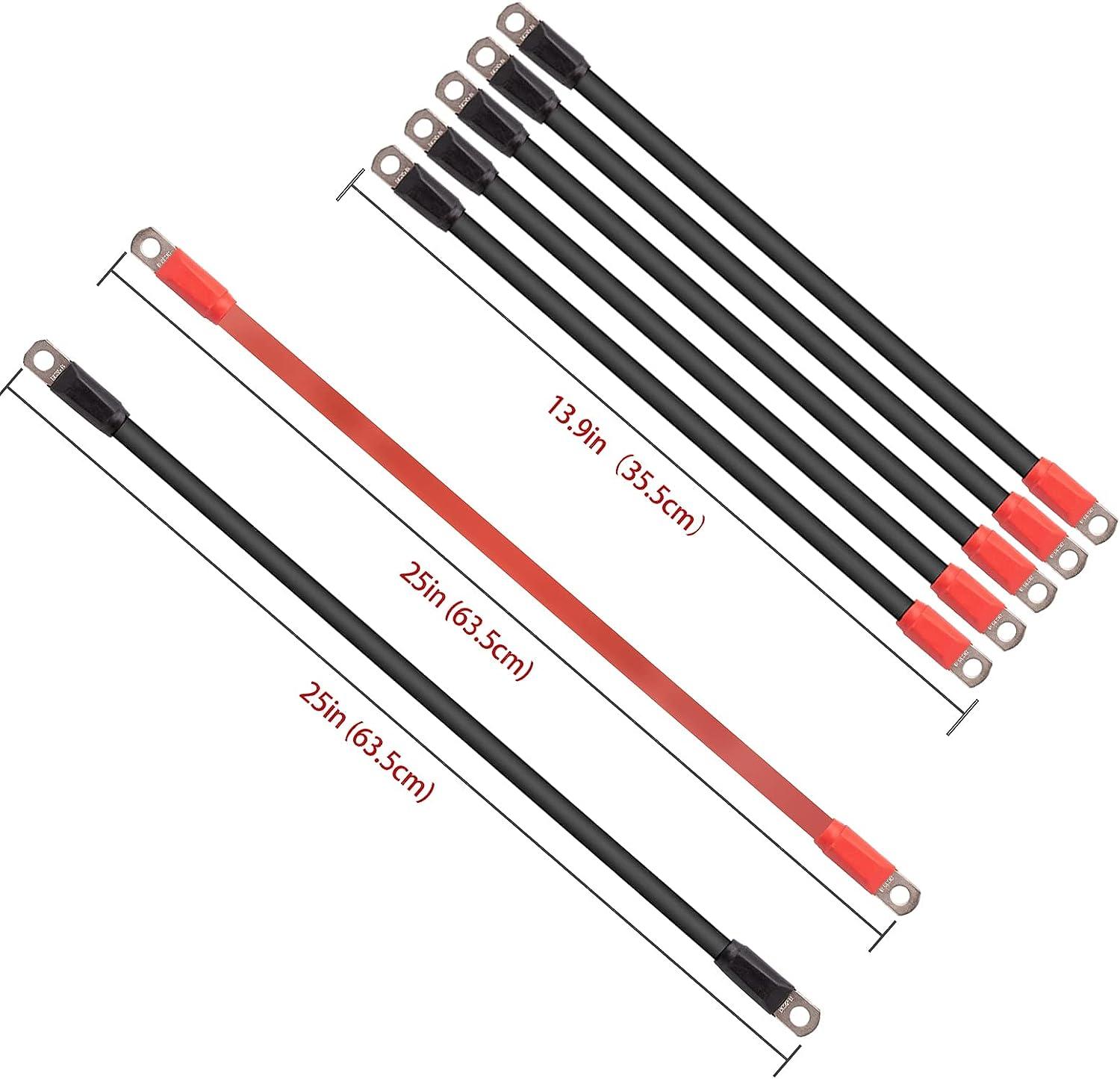 Golf Cart Battery Cables Wiring Kit for EZGO TXT 1994 & UP 36 & 48 Volt with 4 Gauge 7 PC AC/DC