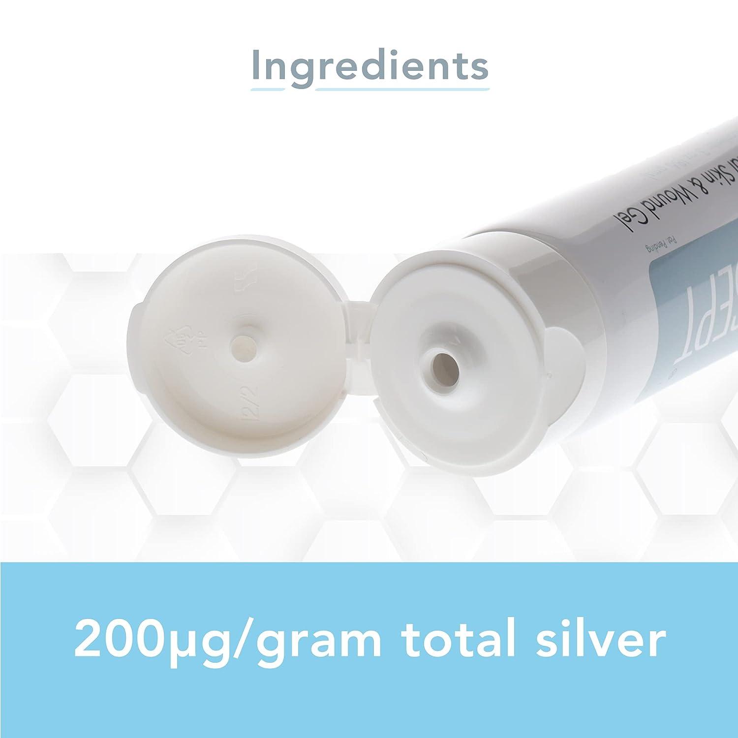 SilverSept Silver Antimicrobial Skin and Wound Gel, 3 oz. Tube for