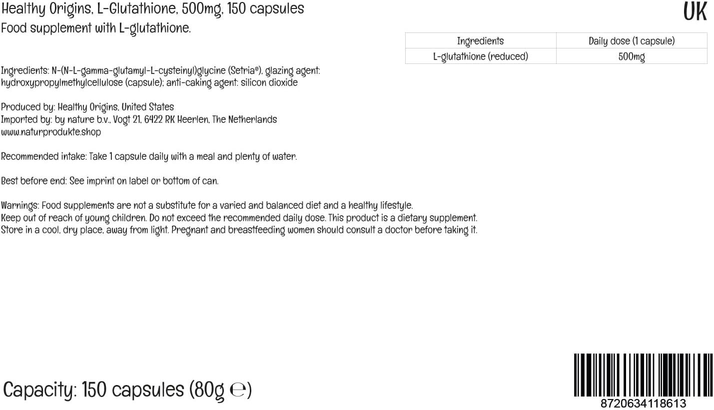 Healthy Origins L-Glutathione Reduced 500mg 150 Vegan Capsules | Lab-Tested, Vegetarian, Soy Free, Gluten Free, Non-GMO | Buy Now with Express International Delivery | GoSupps.com Healthy Origins L-Glutathione Reduced 500mg 150 Vegan Capsules | Lab-Tested, Vegetarian, Soy Free, Gluten Free, Non-GMO | Buy Now with Express International Delivery | GoSupps.com