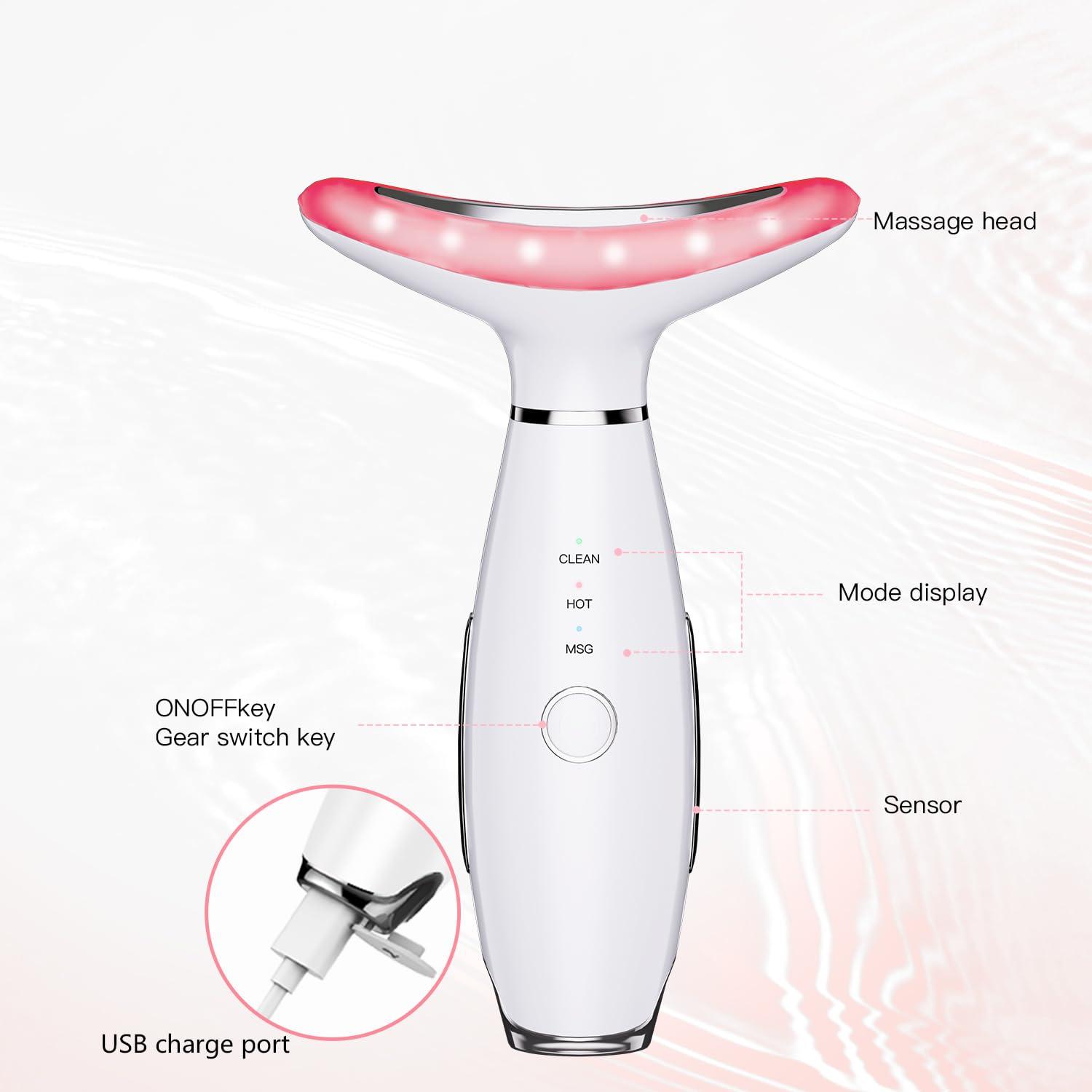 Neck Face Massager 3 Color Modes & Vibration Facial Sculpting Tool for  Double Chin & Skin Care (White) International Shipping Available | Buy Now  with Express International Delivery