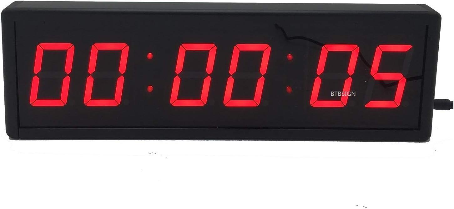 Extra Large 5 Number LED Wall Clock with Countdown Timer Full Function  Remote Control