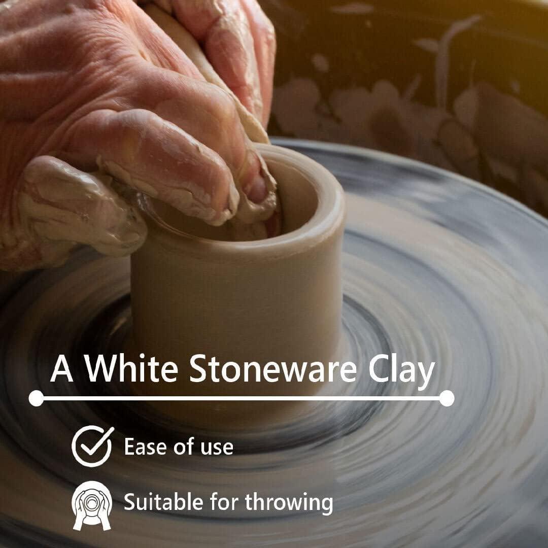 Old Potters Mid High Fire White Stoneware Clay for Pottery, Cone 5-10, Ideal for Wheel Throwing Hand Building Sculpting, Great for All Skill  Levels