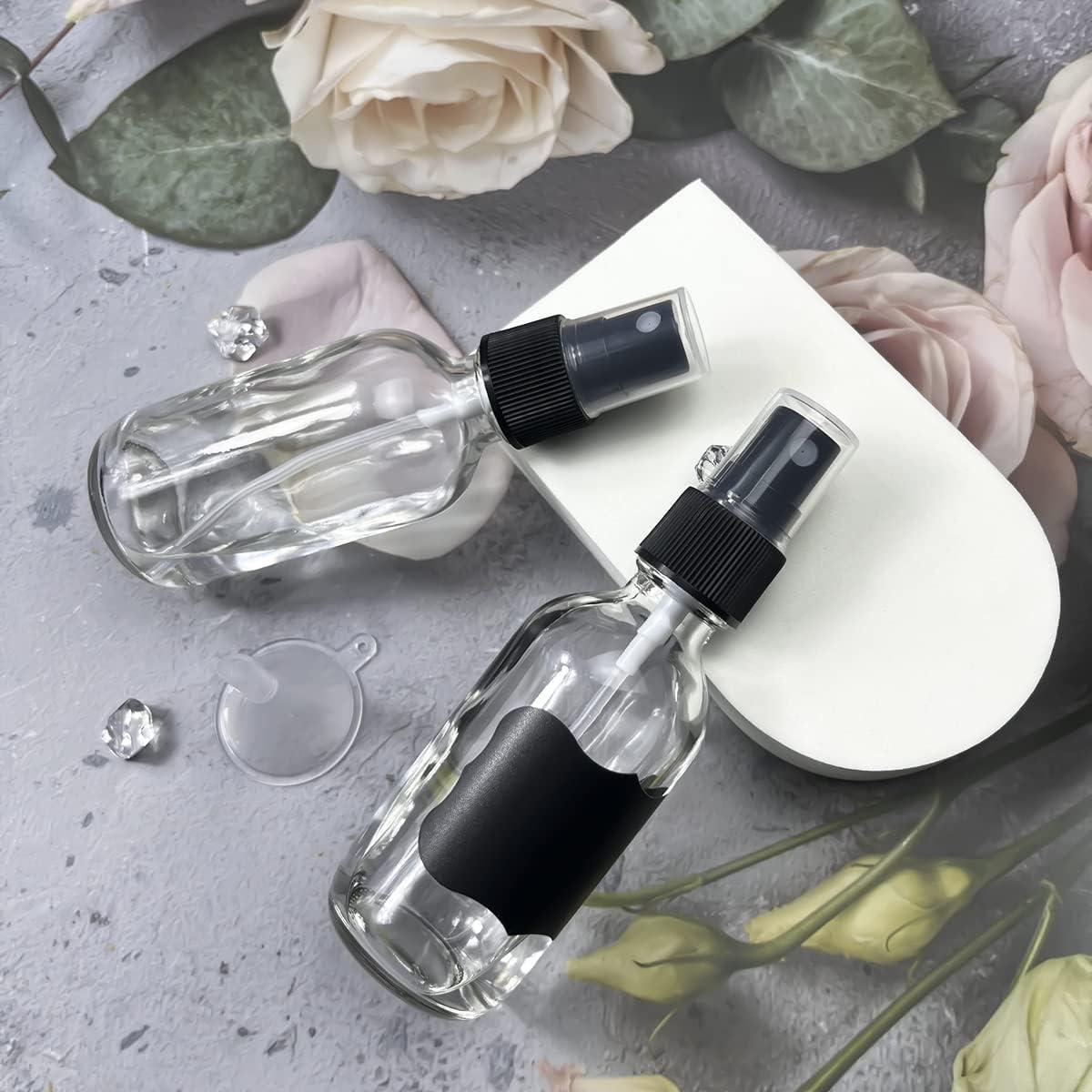 LIYUABU 60ml Clear Glass Spray Bottles Small Empty Fine Mist