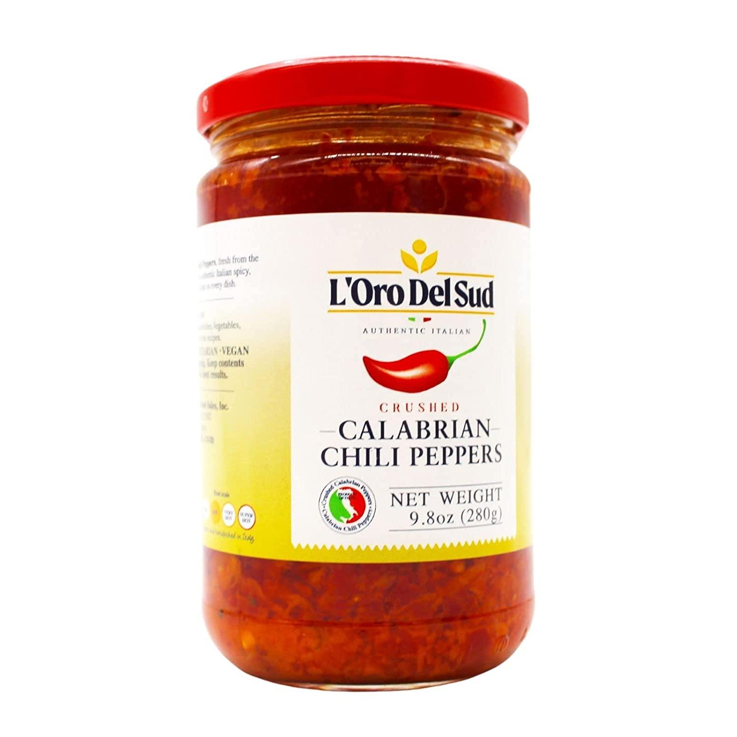 Crushed Calabrian Chili Peppers Paste, 9.8 oz (280 g) Spread, Chopped