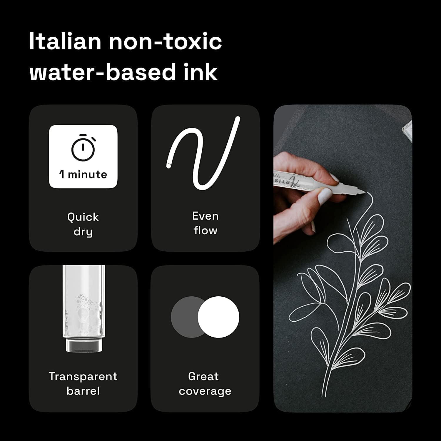 ARTISTRO White Paint Pen Set Acrylic Markers for Rock, Ceramic