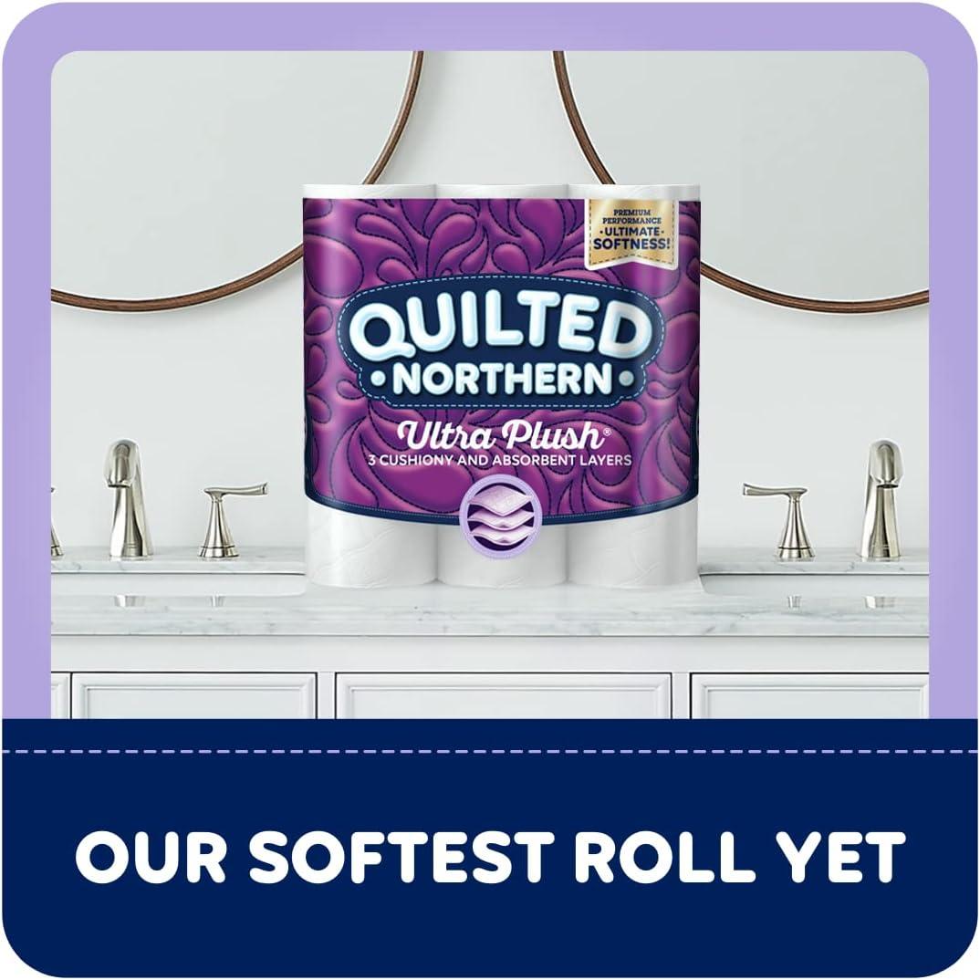 Quilted Northern Ultra Plush Toilet Paper, 6 Mega Rolls 24 Regular Rolls,  3-ply Bath Tissue