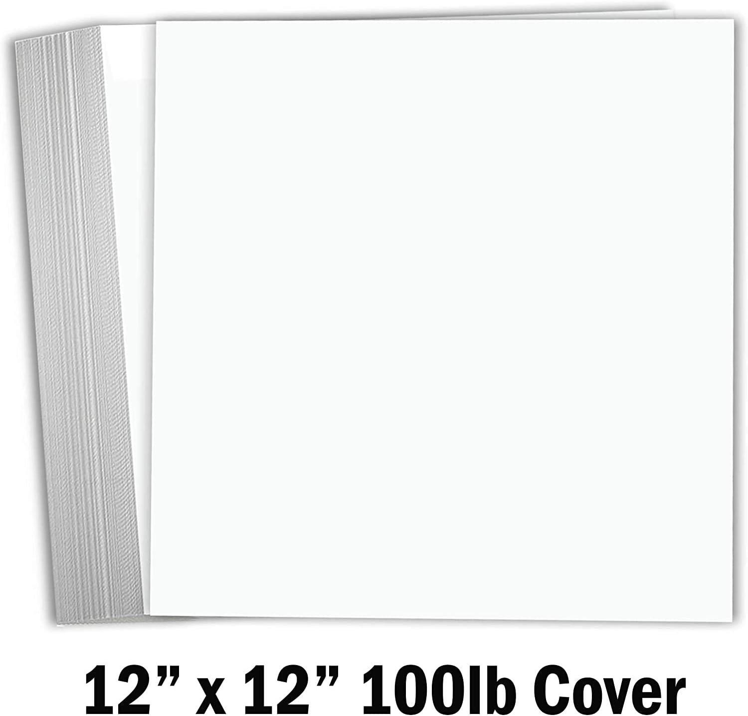 Hamilco White Cardstock Scrapbook Paper 12x12 Heavy Weight 100 lb
