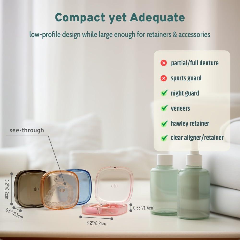 Slim Retainer Holder With Vent Holes Compact Night Guard Case With Magnetic Closure Small Portable Retainer Case For Travel K6458423 - View #7