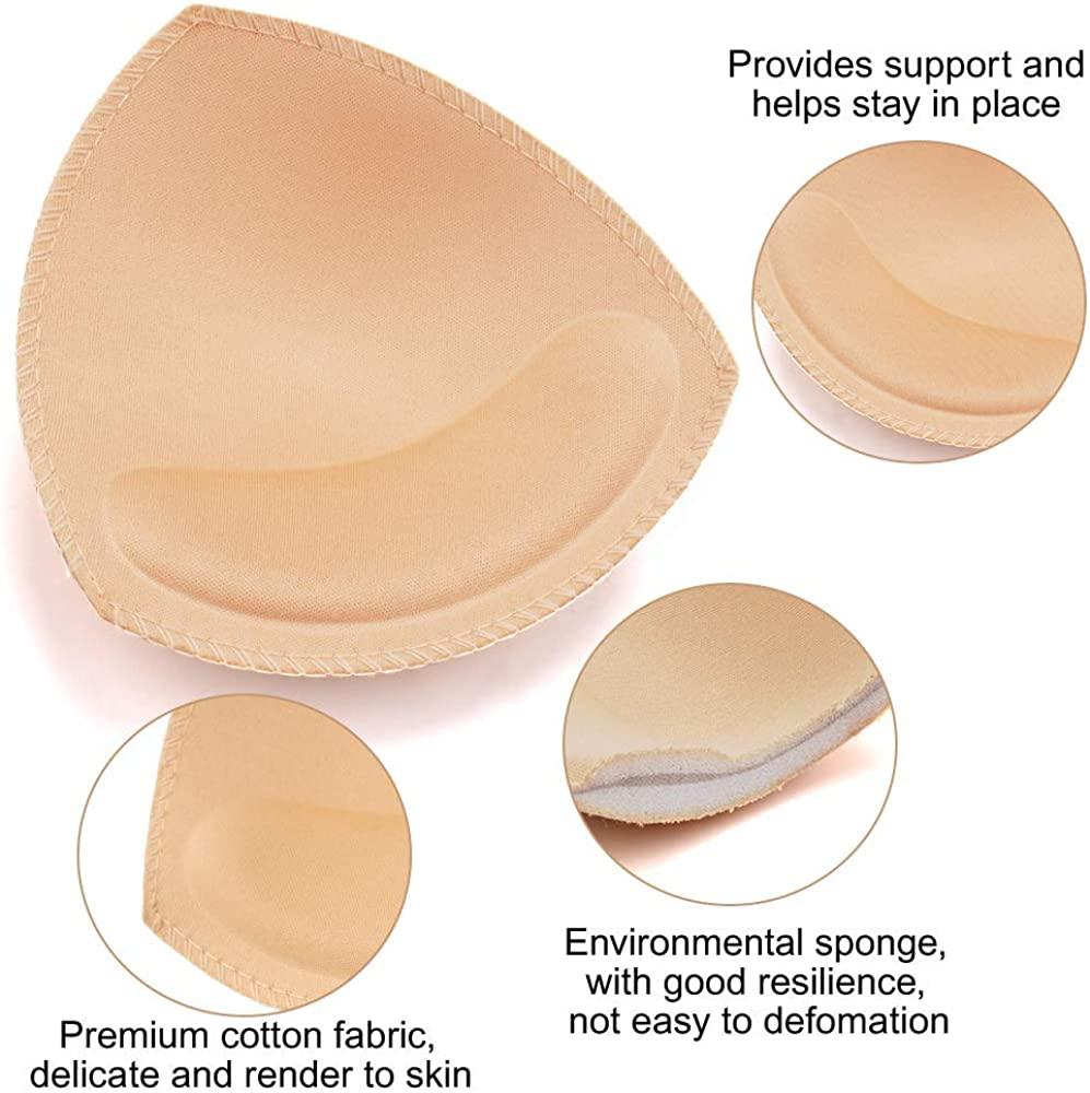 Bra Pads Inserts Breast Enhancers - 2 Pairs Push up Swimsuit Pads Add 1-2 Cups  Size Fits AB, C, D Cup