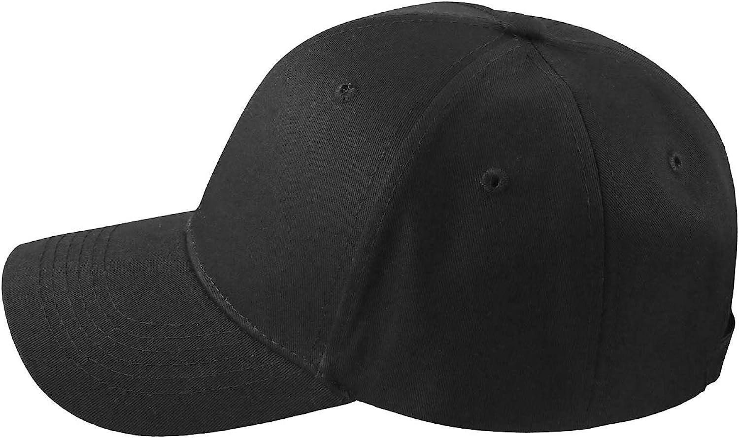 Baseball Cap Men Women Adjustable Plain Dad Hats Low Profile Solid Ball Cap  Black