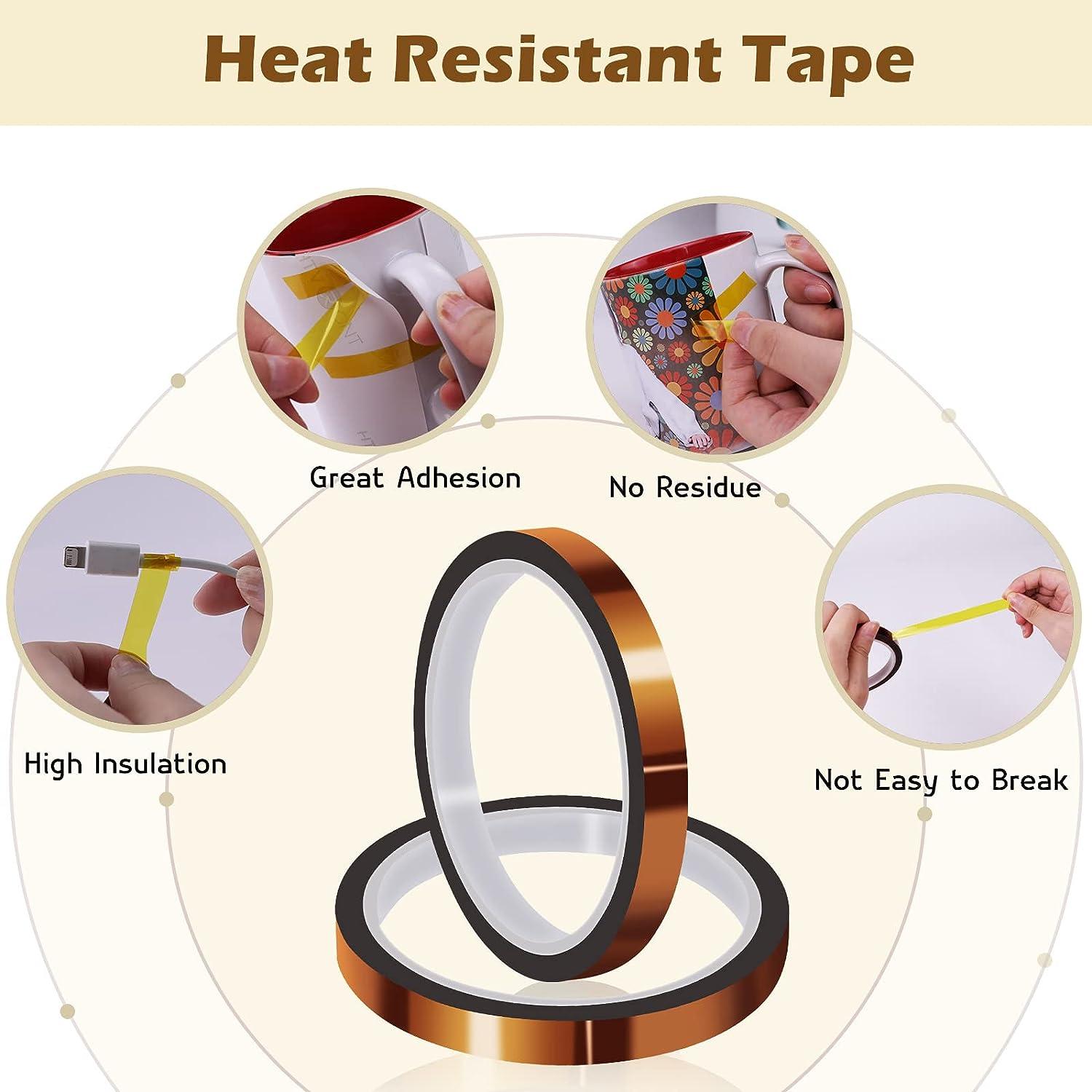 HTVRONT Heat Tape for Sublimation 2 Rolls 10mm X 33m 108ft Heat