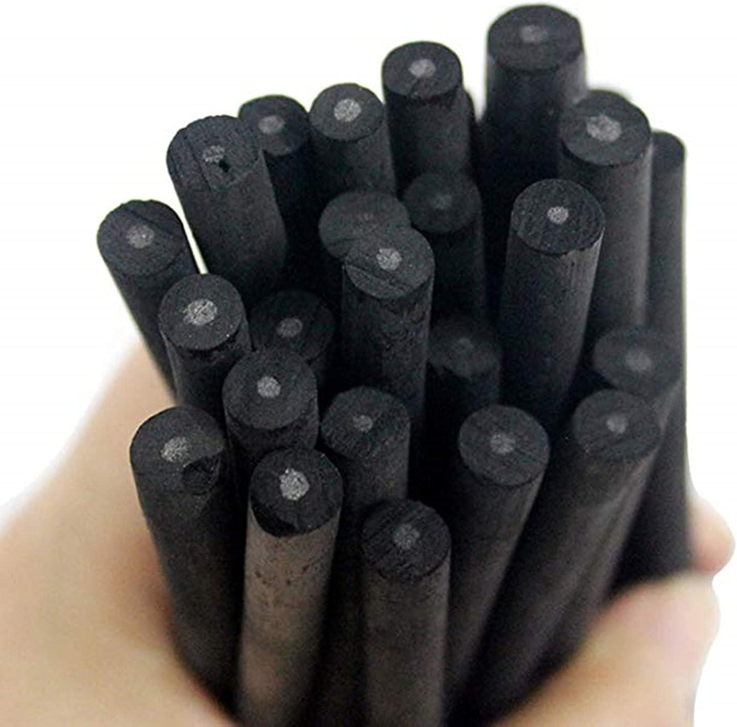 XHBTS 50 Pcs Willow Charcoal Soft Black Charcoal Sticks for Drawing  Sketching and Fine Art Willow Sketch Charcoal Pencils for Drawing -2 Box  3-5mm 5-8mm