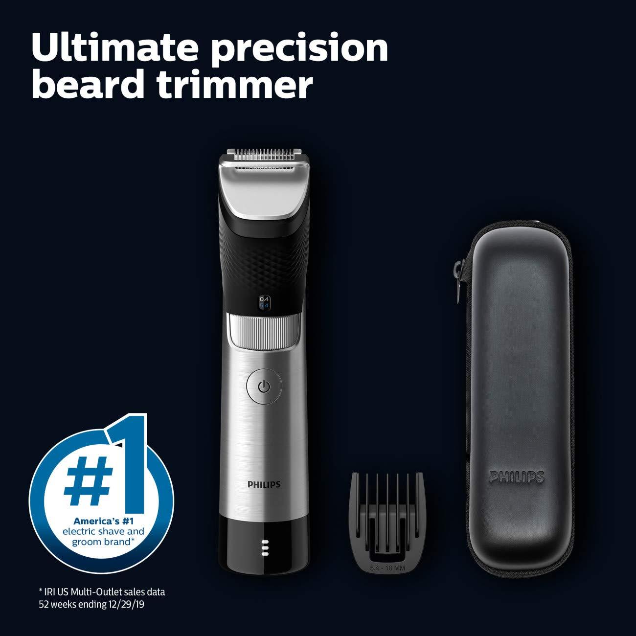 Forsendelse lommeregner 鍔 Philips Norelco Series 9000, Ultimate Precision Beard and Hair Trimmer with  Beard Sense Technology for an Even Trim, BT9810/40