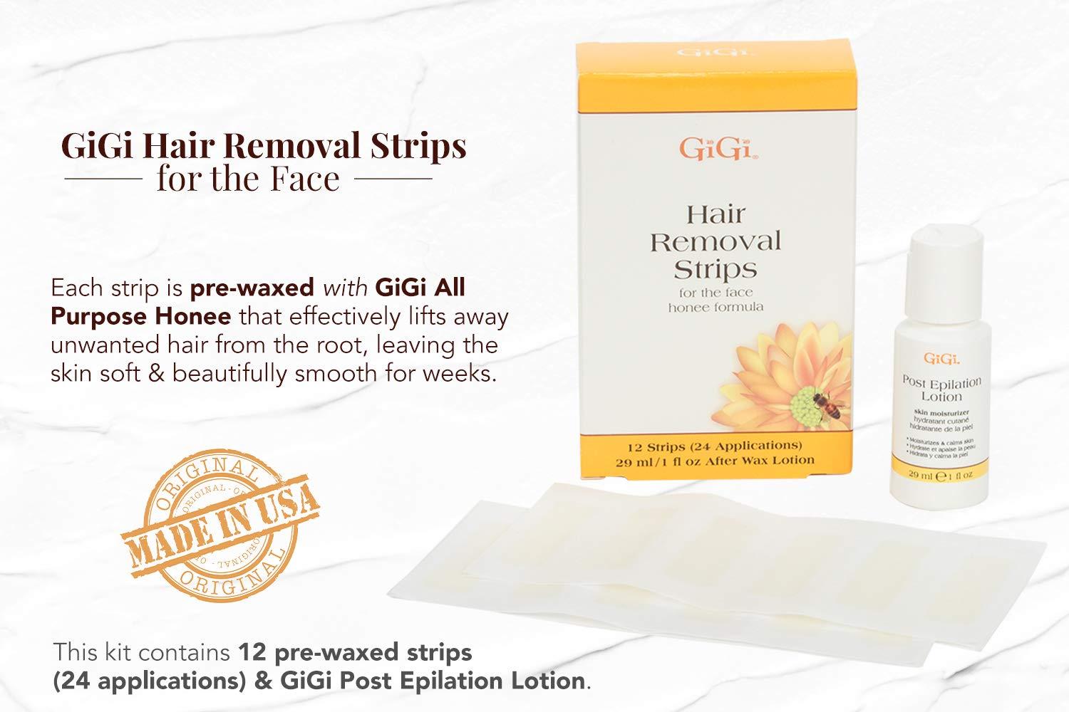 GiGi Face Hair Removal Strips PreWaxed with AllPurpose Honee